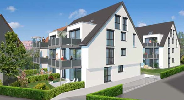 Eines der zahlreichen Neubauprojekte in Stuttgart: Mehrfamilienhäuser Pliening