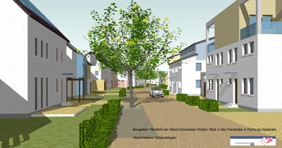 So könnte das Neubauprojekt in der "Nördlichen Albert Schweizer Straße" aussehen. Foto: Planergruppe ASL / DSK