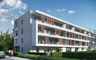 Neubauprojekt Perlacher Grün in München-Altperlach. Foto: DEMOS