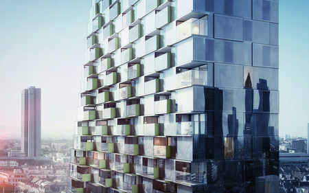 Siegerentwurf für den Porsche Design Tower. Copyright: blauraumArchitekten