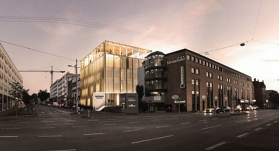 Links im Bild: die Fassade der "Maybach Residences" unweit vom Killesberg Park. Bild: ipartments.