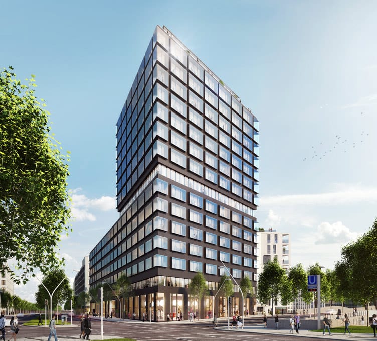 Der Campus Tower entsteht an der U-Bahn-Station „HafenCity Universität“ (Bild: Garbe Immobilien-Projekte GmbH).