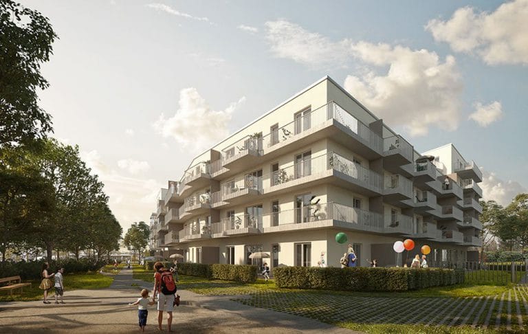 "Real estate investment in Germany: a beginners' guide" – Title picture: new build property development project "Glücksgefuhl Germering" in Munich-Germering by CONCEPT Bau GmbH.