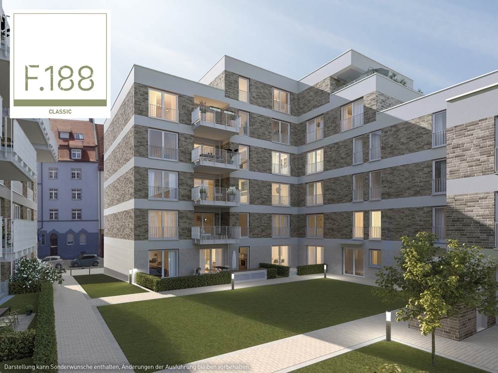 "State-funded geothermal energy for new build real estate" - F.188 Nuremberg uses district heating and meets stringent KfW-55 energy efficiency standards.
