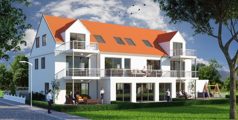 Semi-detached family homes in the Augsburg new build property development project "Königsberger Palais" by Kusterer Real Estate.