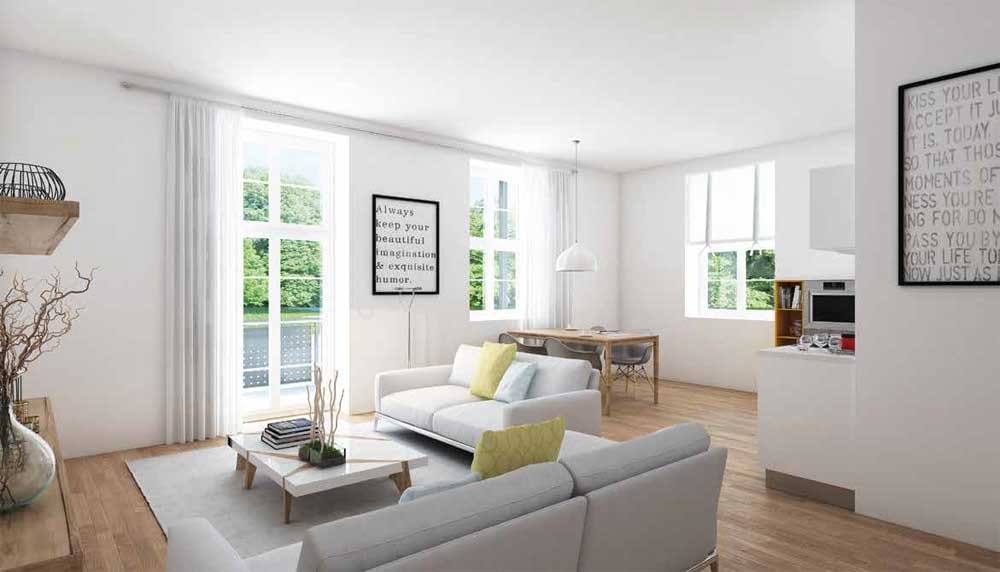 A picture of new build property "„LP 491 Hanau“ from Hermann Immobilien with room-controlled ventilation system.