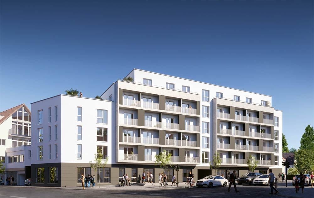 „Das Plieninger“ mit 75 neuen Eigentumswohnungen entsteht in der Plieninger Straße 1 in Leinfelden-Echterdingen (Bild: ZBI Immobilien AG).