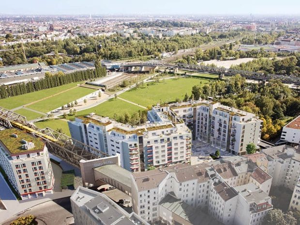 Blick auf das Neubau-Projekt „Wohnpanorama“ in Berlin-Kreuzberg (Bild: ZIEGERT - Bank- und Immobilienconsulting GmbH).