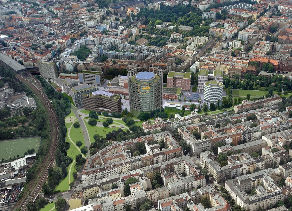 EUREF-Campus in Berlin-Schöneberg am Gasometer: smartes Stadtquartier für die Energiewende