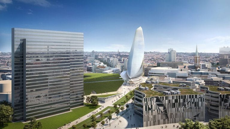 Neues Wahrzeichen für Düsseldorf: der geplante Turm auf der Tuchtinsel