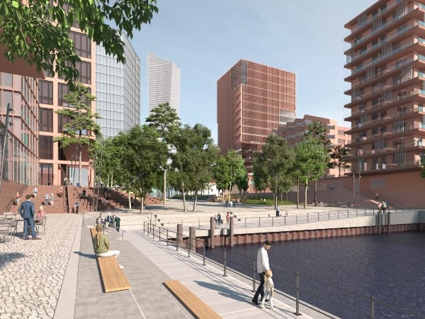 Amerigo-Vespucci-Platz im Elbbrücken-Quartier Amerigo-Vespucci-Platz im Elbbrücken-Quartier