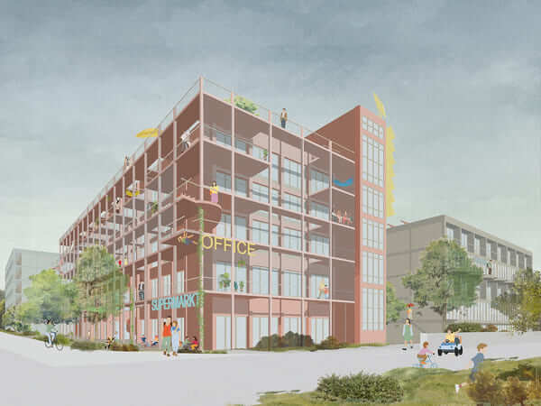 Die Inselstraße im Quartier Wohnen am Fluss in Untertürkheim