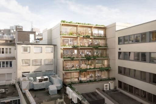 Der Innenhof des Neubau-Projekts in der Hohe Straße 93-99
