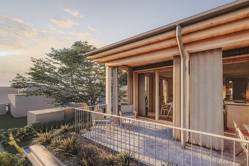 Ein großzügiger Balkon für den Neubau.